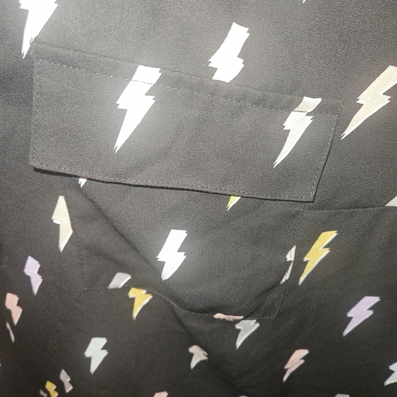 Torrid Black Blouse with Multicolor Lightning Pattern - Picture 2 of 6